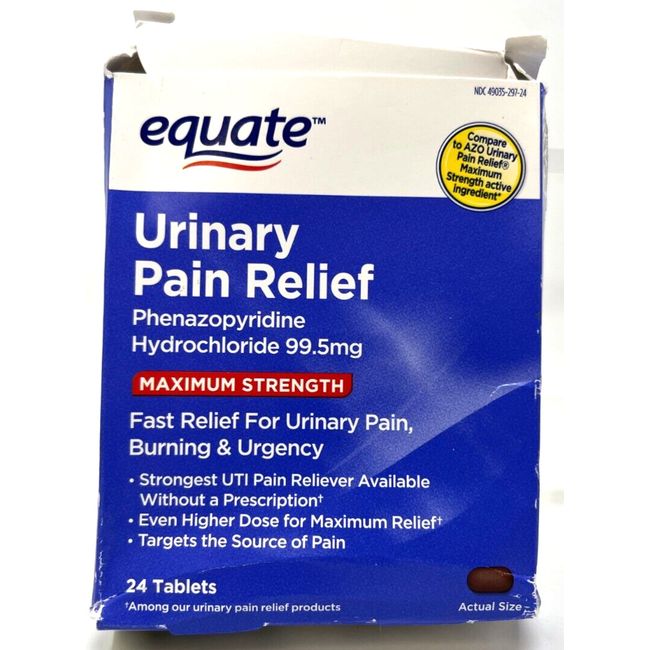 Equate Urinary Pain Relief Maximum Strength 48 Tablets TOTAL Exp: 8/2024+