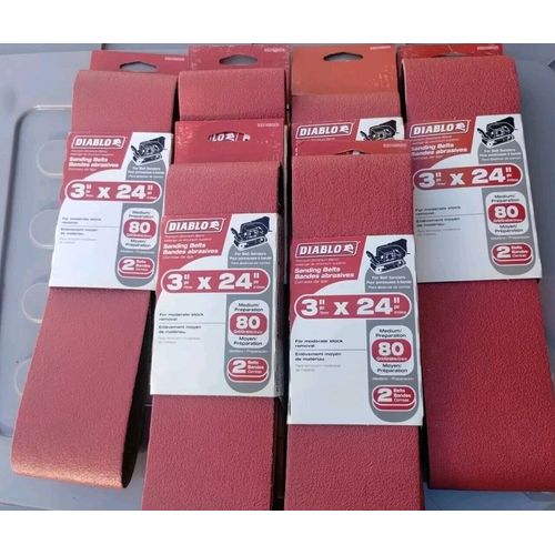 Sanding Belts, Diablo 24 in. L X 3 in. W 80 Grit Zirconium Oxide  6 pk