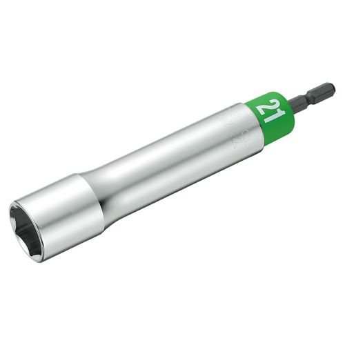 Top Industry (TOP) Alpha Socket for Electric Drills, Long Type, 0.8 inches (21 mm), Total Length: 6.3 inches (160 mm), 18 V, Hexagonal Axle Strengthening Type, Size Coding, Alpha Series, Tsubamesanjo, Made in Japan