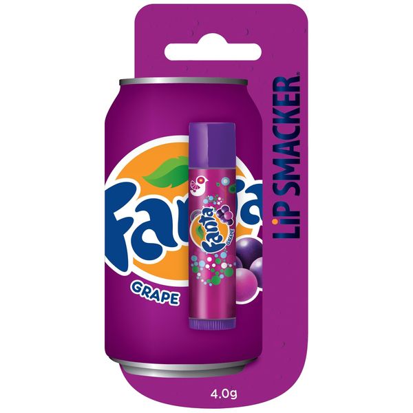 Lip Smacker Coca Cola Kollektion, Grape Fanta Geschmacksrichtung Lippenbalsam inspiriert von Coca-Cola, feuchtigkeitsspendend und erfrischend, Einzelverpackung im Blister