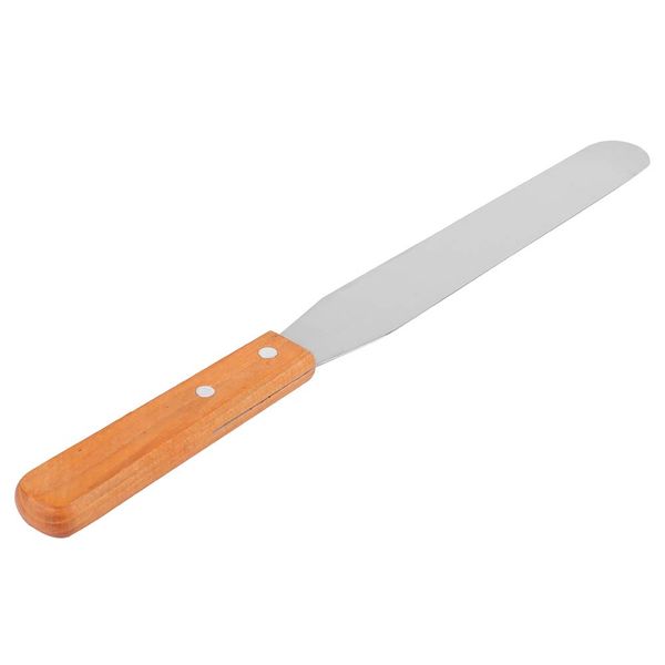 Palette Knife, 27.5 * 2.5cm/ 10.82 * 0.98in Icing Spatula Straight Cake Scraper Cake Decorating Frosting Spatulas Stainless Steel Blade with Wooden Handle Baking Spatula Icing Smoother