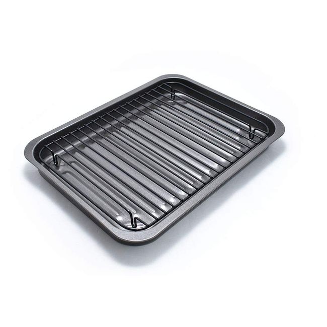 Seiei 18747 Wide Tray for Grilling Fish, Cooking Tray, Toaster, Grill, Black