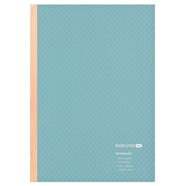 Kokuyo KME-NB668GB SMOKY SKY Notebook, Notebook, ME, 70 Sheets, B Ruled, B6, Blue