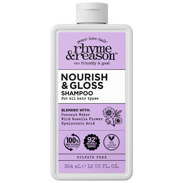 Rhyme & Reason Nourish & Gloss Shampoo & Conditioner SET. 13 Fl. Oz. Each. For All Hair Types. Vegan Cruelty Free.