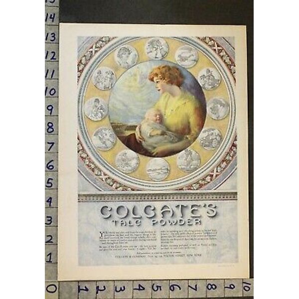 1917 COLGATE TALCUM POWDER BABY SPORT AUTO TENNIS GOLF HEALTH BEAUTY AD 24981*