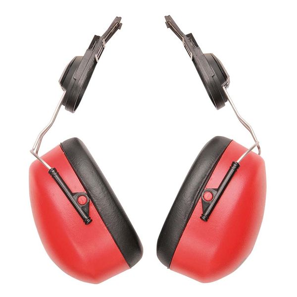 Portwest Endurance Clip-On Ear Protector, Size: One Size, Colour: Red, PW47RER