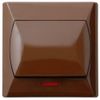 Simple Big Button Basic Indoor Light Switch Click Wall Plate Brown with Light