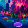 Party Essentials Hard Plastic 6-Inch Round Party/Dessert Plates, Assorted Neon, 40-Count