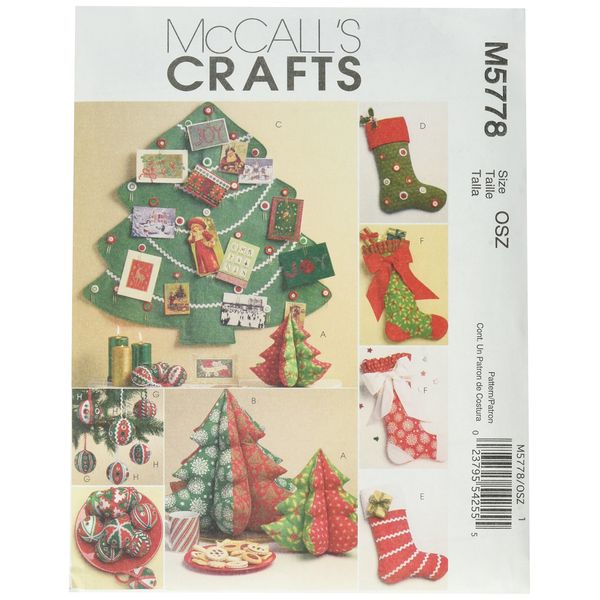 McCall's Patterns Holiday Decorations, M5778, One Size Only,White