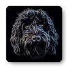 Fractal Artworks Cockapoo Coaster Set with Fractal Art Design. Black Cockapoo
