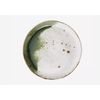 Small Green & White Stoneware Lunch Plate