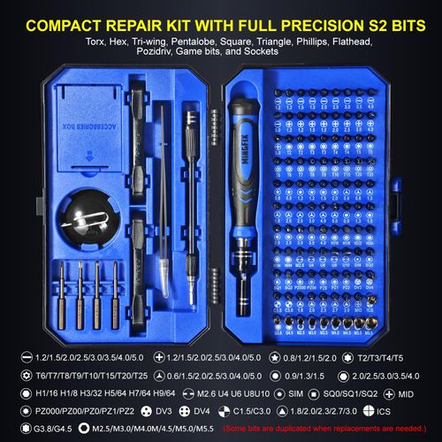 Small Precision Screwdriver Set with 103 Multi Bits, MINGFIX 115 in 1 Magnetic Repair Tool Kit for MacBook,Laptop,PC,Computers, iPhone, Electronics,PS5,PS4,Nintendo Switch, Xbox,Watches & Eye Glasses