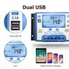 30A Solar Charge Controller 12V/24V Automatic Voltage Recognition Solar Panel Charging Discharge Regulator with Dual 5V USB Output Backlight LCD Display