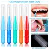 Interdental Brushes, Soft Dental Brushes, Dental Floss Brush, Mini Teeth Brushes, for Cleaning Gaps Between Teeth (0.8mm, with Floss Picks) (0.8mm, 40)