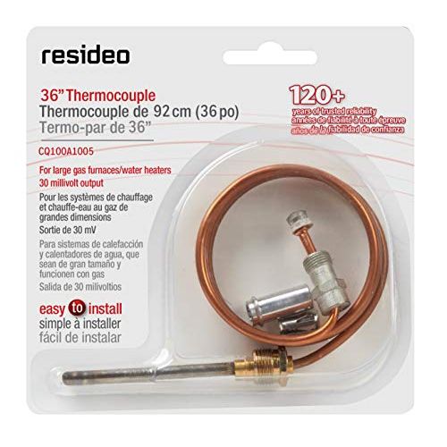 Resideo CQ100A1005 Replacement Thermocouple for Gas Furnaces, Boilers and Water Heaters, 36-Inch