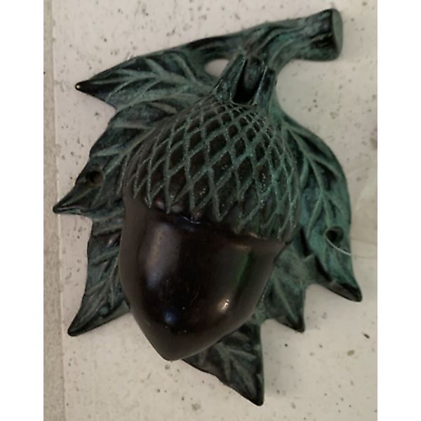 Door Knocker Acorn Leaf Solid Brass SPI San Pacific Int’l Screws Verdigris