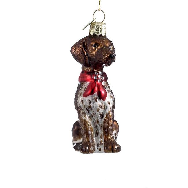 Noble Gems™ German Shorthaired Pointer Glass Ornament, Christmas