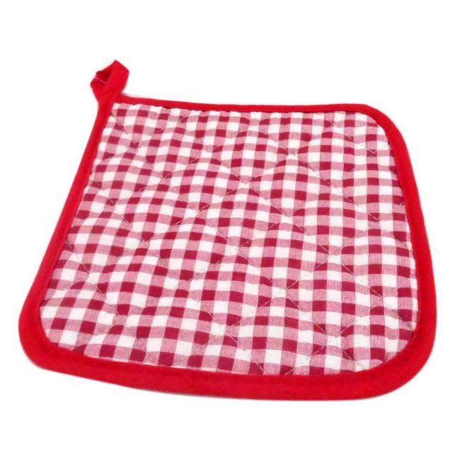 Endo Shoji APT7103 Pot Holder, Commercial Use, 8.1 x 8.1 inches (205 x 205 mm), Red, Checkered Cloth