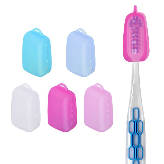 5 Stück Zahnbürste Schutzhülle Tragbar Zahnbürstenabdeckkappen Toothbrush Cover, Zahnbürstenkopf Aufbewahrung Abdeckungen Zahnbürstenhülle Schutzkappe für Reisen Zuhause Camping Schule