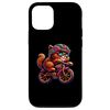 iPhone 15 Pro Kawaii Orange Cat Glasses Riding A Bicycle Case