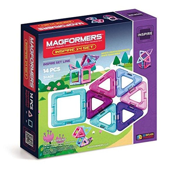 Magformers Inspire (14-pieces)Set Magnetic Building Blocks, Educational Magnetic Tiles Kit , Magnetic Construction STEM Toy Set, 3-100 years