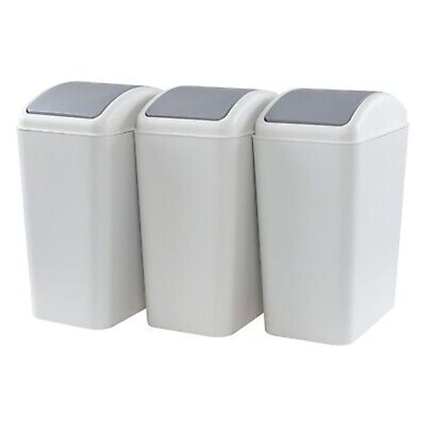 4.5 Gallon Trash Can Kitchen Waste Garbage Plastic Round with Swing Top Bathroom