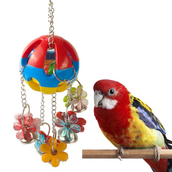 FidosFav Bird Parrot Chew Toy Ball Toys Colorful Durable Hanging Bird Toys Acrylic Parrot Cage Bite Toy Parrotlet Budgie Quaker African