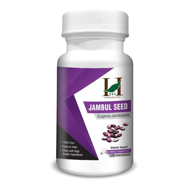 H&C Herbal Jamun Seed/ Eugenia Jambolana For Good Health- 120 Veg Capsules