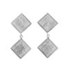 Maria Belen 925 Sterling Silver Reticulated Double Square Dangle Earrings