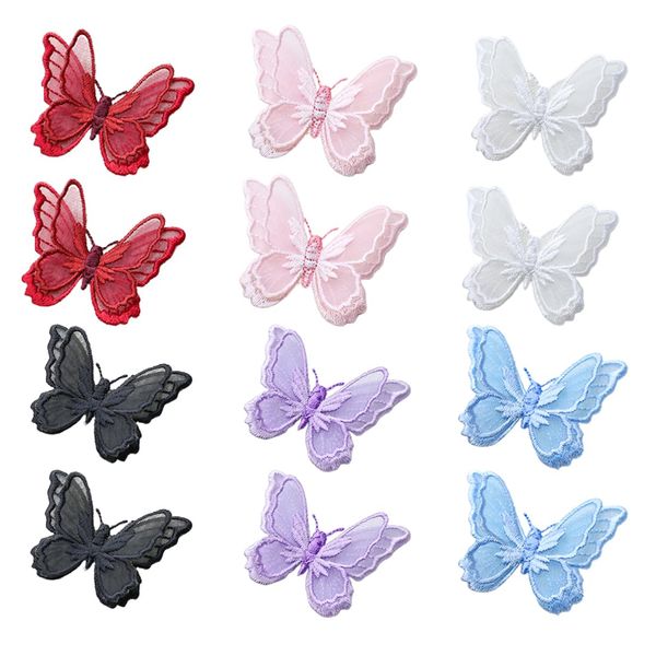 KSIUW Schmetterling Haarspange - 12 pcs Schmetterling Haarspangen Damen Mädchen, Blume Haarklammer Bunte Haarspangen Kinder Haarclips Haarnadeln Hochzeit Krokodilklemmen Haare（6 Farben）