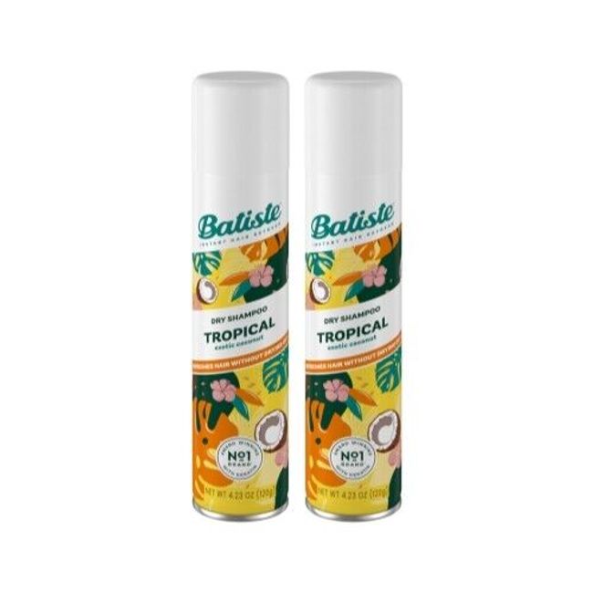 2 Pack Batiste Dry Shampoo Tropical 6.73Oz Each