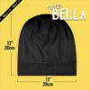 PARISBELLA Satin Lined Sleep Cap Bonnet for Curly Hair and Braids, Stay On All Night Hair Wrap with Adjustable Strap for Women and Men, Black, Pack of 1