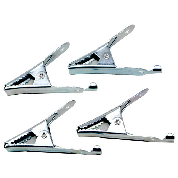 fiXte Silver Crocodile Clips 25Amp 75mm Pack of 4