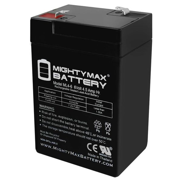 Mighty Max Battery 6V 4.5AH SLA Replacement Battery for BB BP4-6