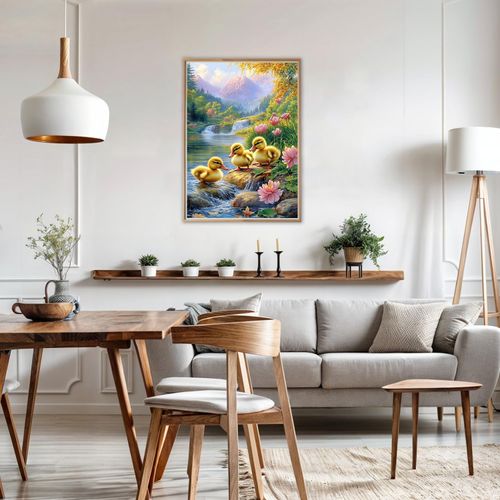 AIRDEA Duck Diamond Art Painting Kits for Adults Beginners Round Full Drill 5D Cute Animal Diamond Art Kits,DIY Diamond Art Painting Kits,Picture Art for Home Wall Decor 11.8x15.7Inch (Yellow)