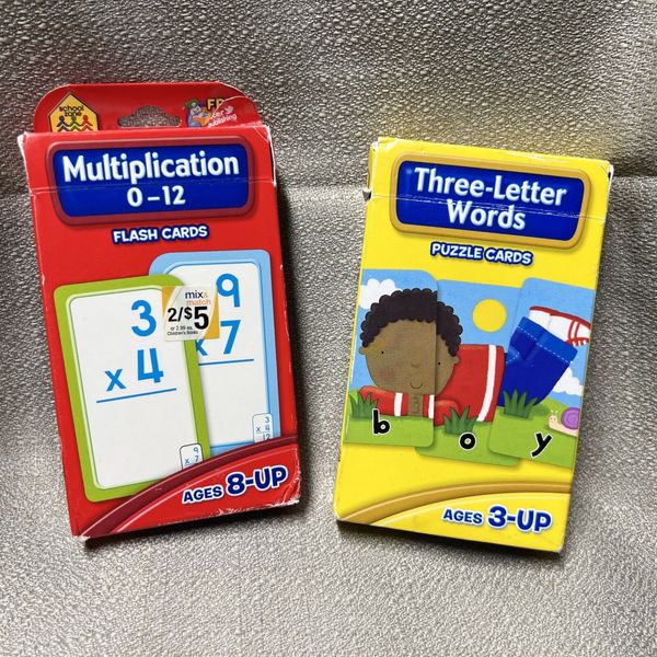 School Zone Three Letter Words Flash Puzzle Cards Learning  Educational Game