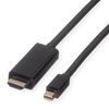 ROLINE Mini DisplayPort Kabel, Mini DP-UHDTV, ST/ST, schwarz, 1,0 m