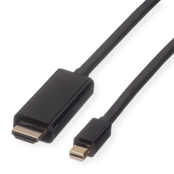 ROLINE Mini DisplayPort Kabel, Mini DP-UHDTV, ST/ST, schwarz, 1,0 m