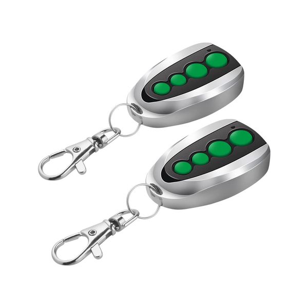 TOPENS M12 Remote Control Key Fobs for Automatic Swing Sliding Gate Opener Garage Door Opener 4-Button Wireless Transmitter 2-Pack Security Gate Controller with Keychain