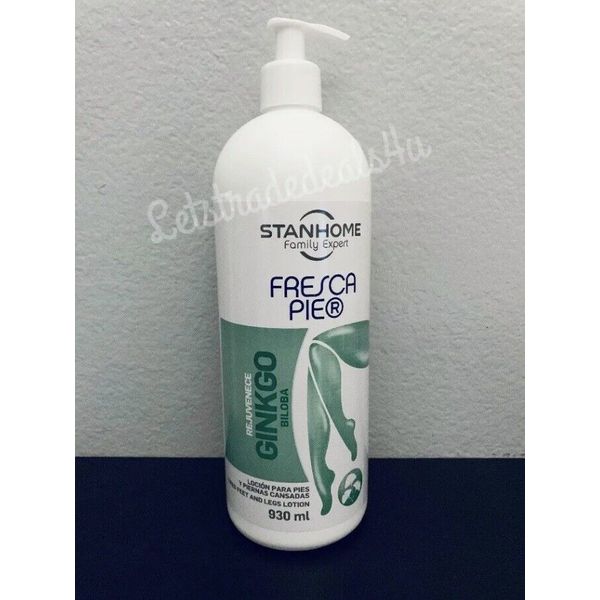 Stanhome FRESCA PIE GINKGO BILOBA Tired Feet Lotion Jumbo sz 930ml /31.4 oz