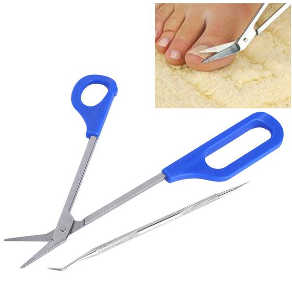 Stainless Steel Pedicure, Tool Set Long Handle Handle Foot Nail Manicure Multifunctional Elderly Toenail Scissors Nails File