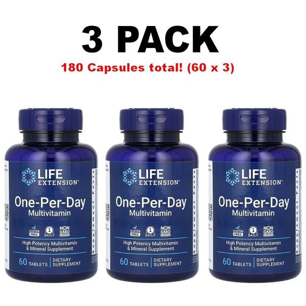 Life Extension, One-Per-Day Multivitamin, 3 PACK, 60 Tablets each (180 total!)