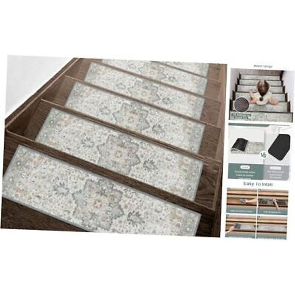 Carpet Stair Treads Non SlipPCS, 8" X 30" Edging 8" x 30" 15 Taupe | Non Slip