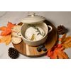 WILD EYE, Caquelon Pour Brie - 2 Piece Ceramic Brie Baker, Side Handles, Cream