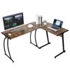 Corner Desk Computer Gaming Desk PC Writting Table Home Office Walnut L-Shaped 