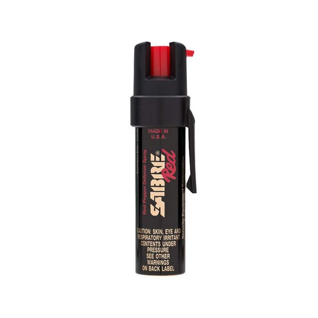 SABRE RED Compact Pepper Spray with Clip – Maximum Police Strength OC Spray with UV Dye, 10-foot (3 m) Range, 35 Bursts, Quick Access Belt Clip – Small and Easy to Carry On-the-Go