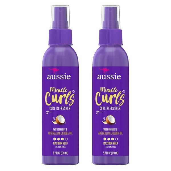 Aussie Miracle Curls Refresher 5.7 Ounce Pump (Maximum Hold) (170ml) (2 Pack)