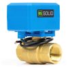 3/4" Brass Motorized Ball Valve - 2 Wire Auto Return, 9-36V AC/DC with 3 Indicator Lights, Normally Closed