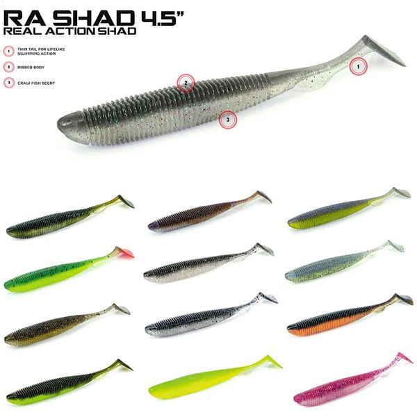 Molix RA Shad 4.5" (6 pcs) col. UV Watermelon Gold Chart