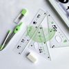 DY.2ten 7 Pcs Geometry Set, Protractor and Compass Set, Math Drawing Set, Geometry Compass Sets, Math Kit Including Ruler, Protractor, Compass, Eraser, Lead Refills and Pencil Case for School